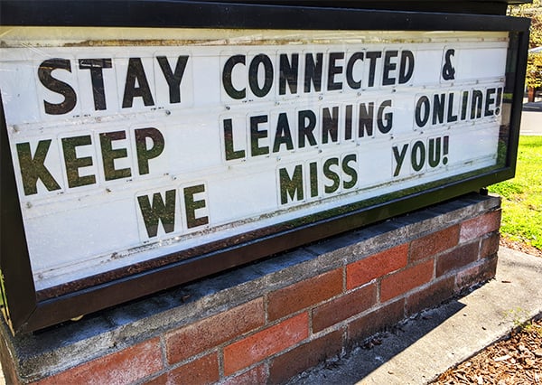 school-sign-stay-connected